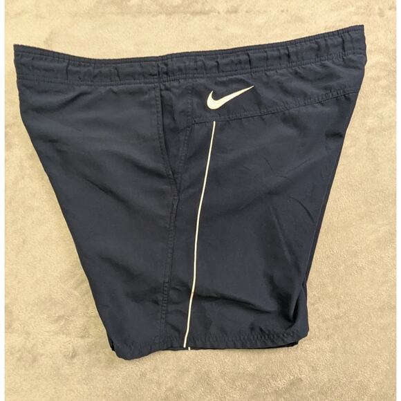 Nike Swim Trunks Navy Blue Mens Large Lining Draw String Cargo Pockets - Picture 2 of 7